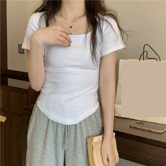 엘쏘 여성용 통기성 원조 베이직 반팔 티셔츠