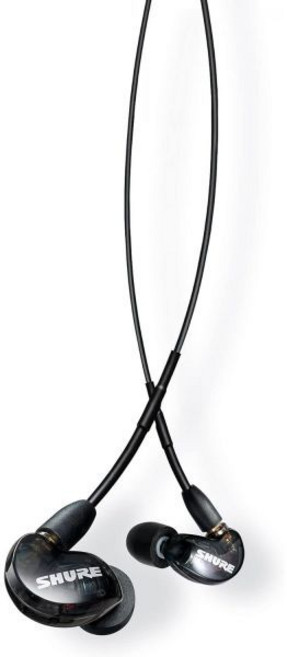 Shure SE215 PRO 유선 이어버드 전문 방음 이어폰 클리어 사운드 딥 베이스 싱글 다이나믹 마이크로드라이버 시큐어 핏 인 이어 모니터 플러스 휴대용 케이스 키트 CL, Black, Black, Black