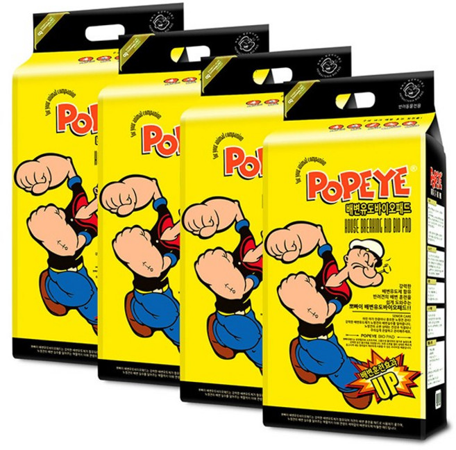 뽀빠이 반려견 바이오 패드 배변유도 50매입, 4개, 50개입