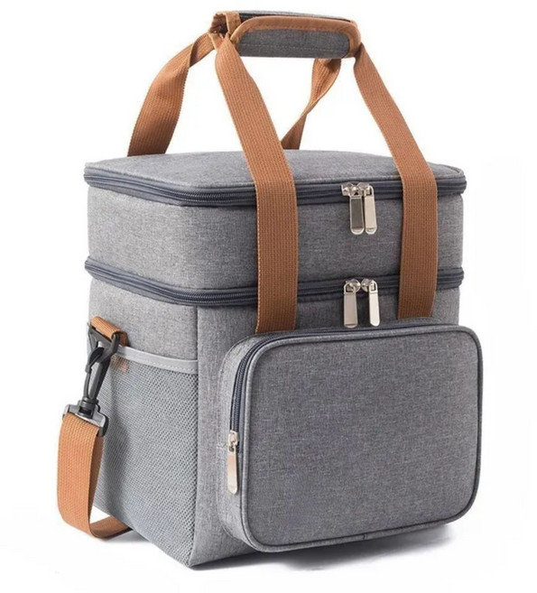 디오퍼플 보온보냉 방수 쿨러백 피크닉 가방, 그레이