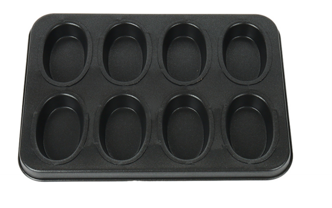 오발틀 8구 휘낭시에틀 티그레틀 팬 양면 코팅 오븐 타르트 빵틀 베이킹틀, 1개