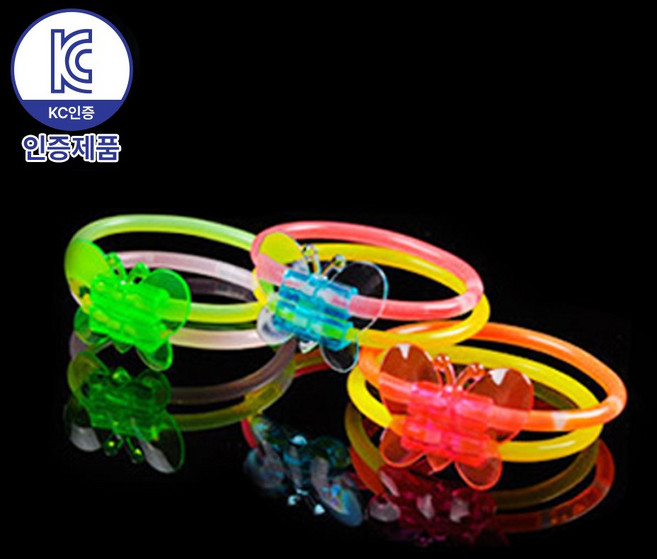 로앤제이 야광봉 야광 소품 스틱 팔찌 클럽 콘서트 축제 할로윈 파티용품, 1개, 나비팔찌