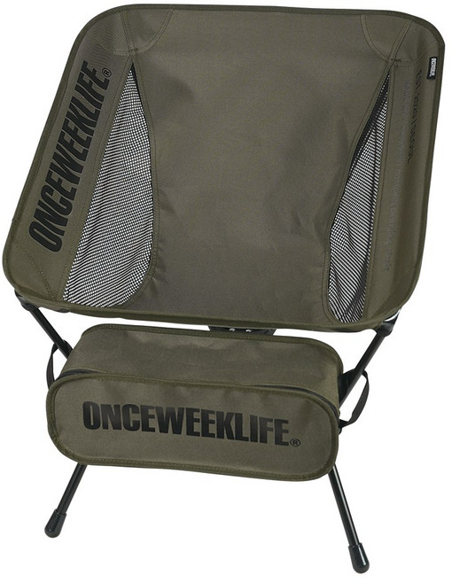 원스위크라이프 접이식 백패킹 경량스틸 캠핑 체어, 1개, 카키