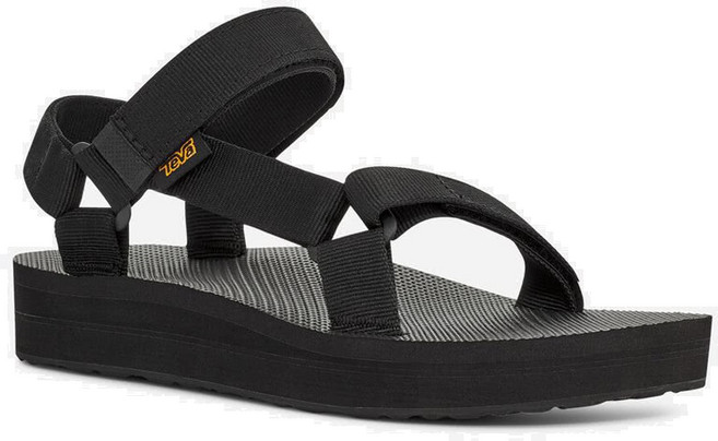 TEVA 女 Midform Universal 經典織帶厚底涼鞋 黑 TV1090969BLK 舒適支撐 拉長腿部線條, US 6