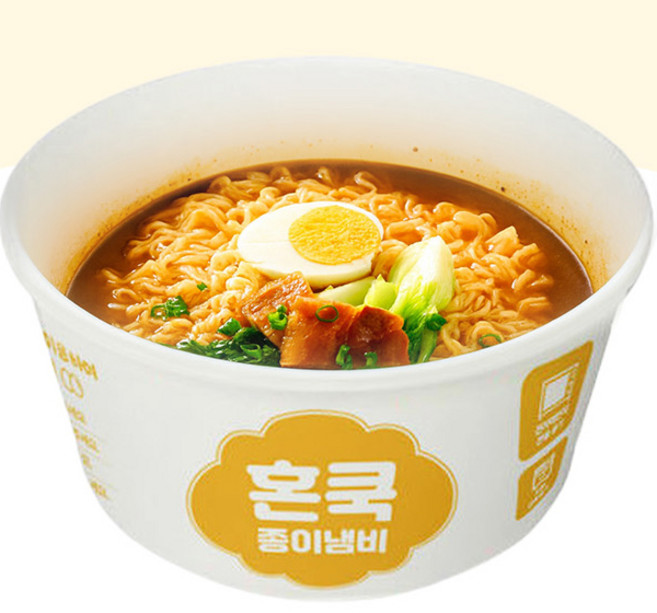 전자레인지용 일회용 용기 종이 냄비 YP-850 (라면 반 개 사이즈), 1개, 60개