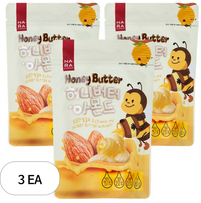 넛츠앤베리스 나라 허니버터 아몬드, 3개