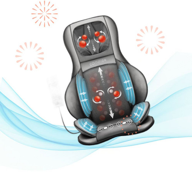 COMFIER 컴피어 마사지 안마 매트 의자 온열 기능 시아추 목 등 마사지기 휴대용 RG