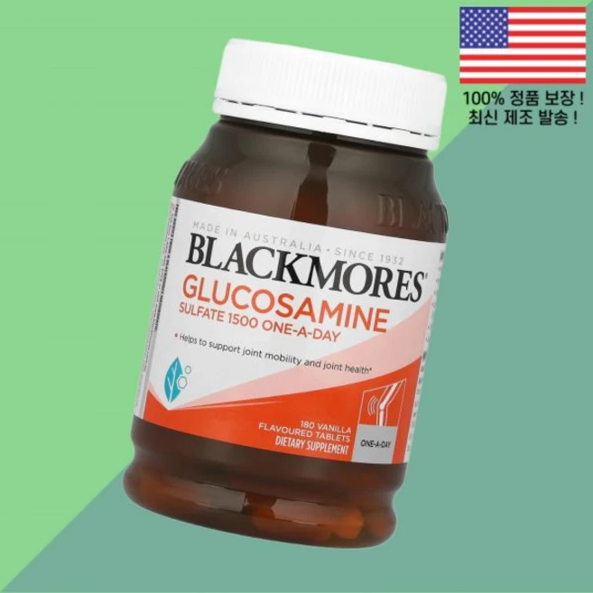 블랙모어스 글루코사민 황산염 설페이트 원어데이 바닐라 1500mg 180정 Blackmores Glucosamine Sulfate One A Day Vanilla 180 Tab, 1개 - 쿠팡
