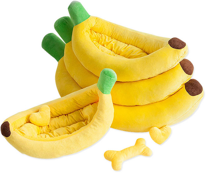 몽도르프 강아지 고양이 반려동물 바나나 꿀 잠 마약 방석 쿠션 바나나 꿀잠 마약방석_M, 1
