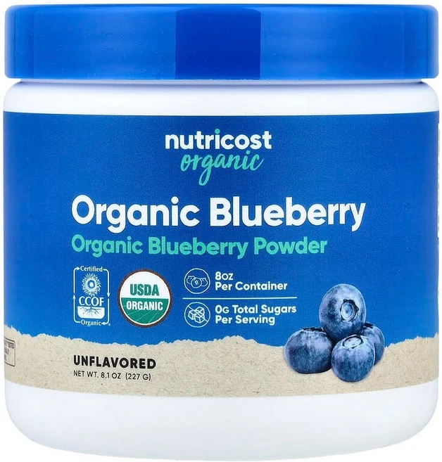 Nutricost 유기농 블루베리 분말 무맛 227g(8oz) NCS-67170, 227g, 1개 - 쿠팡