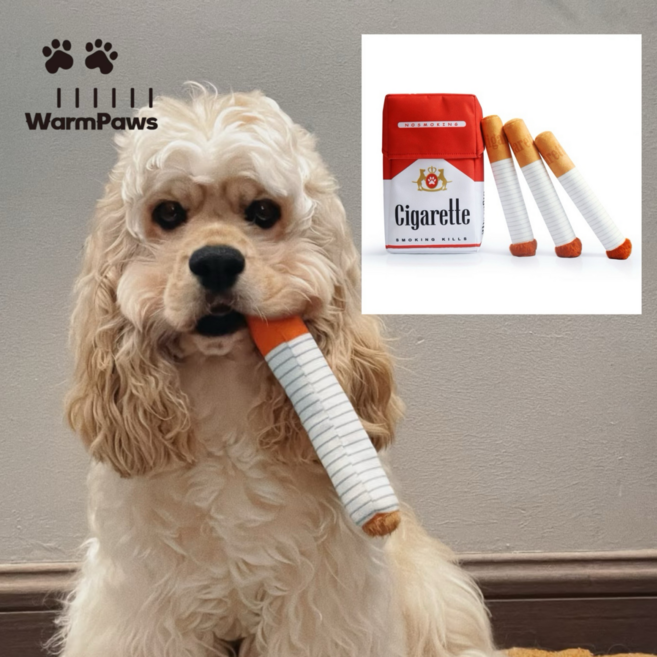 강아지 삑삑이 장난감 강아지 담배 인형 튼튼한 강아지 노즈워크 장난감 애견 지능개발, 1개, red