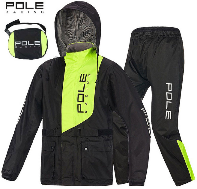 POLE 오토바이 방수 비옷 바이커 레인 코브 모토크로스 모토바이크 스쿠터, 육군 녹색