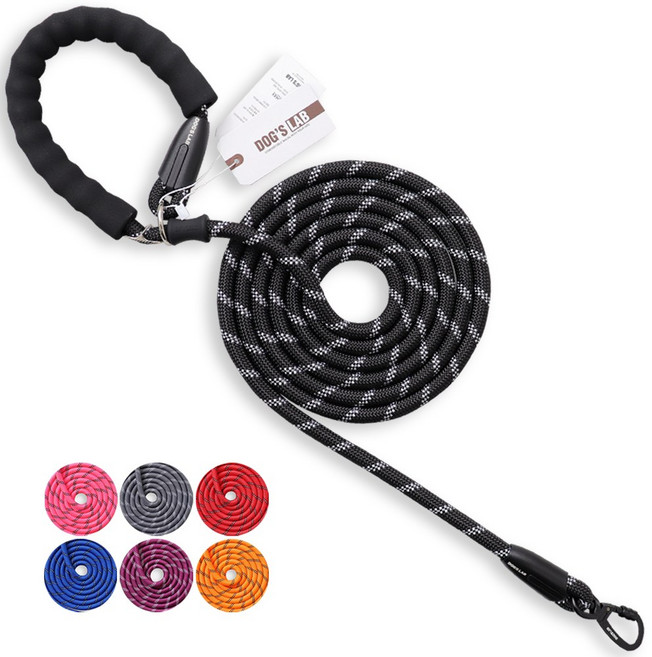 독스랩 로프 PRO 리드줄 스트롱 소형견 중형견 대형견, 퍼플, 1개