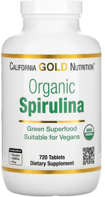캘리포니아 골드 뉴트리션 스피루리나 500mg 720정 California Gold Nutrition Organic Spirulina 500mg 720 Tablets, 1개 - 쿠팡