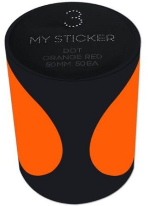 한국폼텍 폭50mm 원형 롤 마이스티커-오렌지레드 0350, 1개, 본상품선택