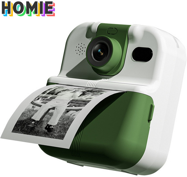 HOMIE 카메라 2.4인치 ips 화면 디지털카메라 6k 픽셀 빈티지 필름카메라 6롤인쇄지 32GB, 녹색