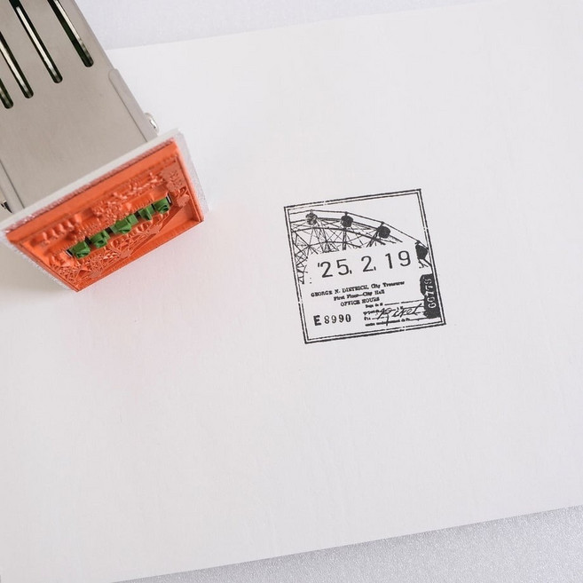 莫莫日貨 Yohaku 原創系列 日本製 日期印章 懷舊迴轉印章 手帳裝飾 SD004, 1個