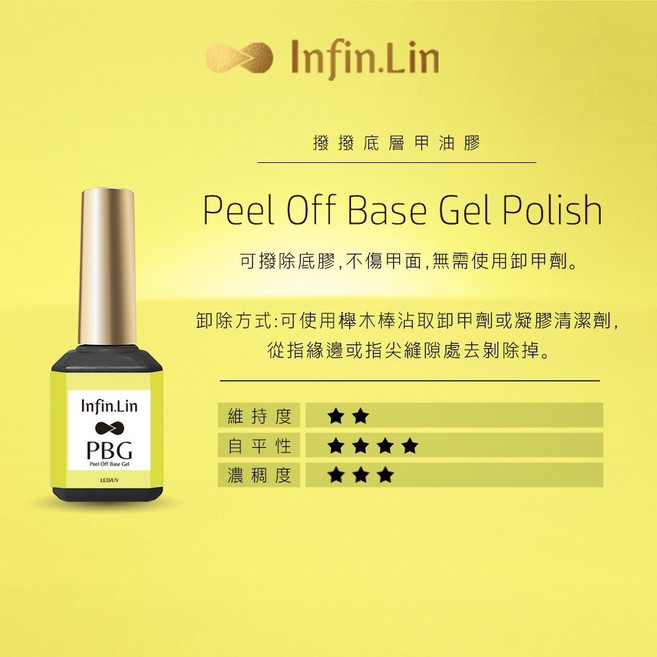 Infin.Lin 美甲 建構膠 底膠 封層 光療指甲油 甲油膠 美甲膠, 1個, Infin_撥撥底膠_PBG