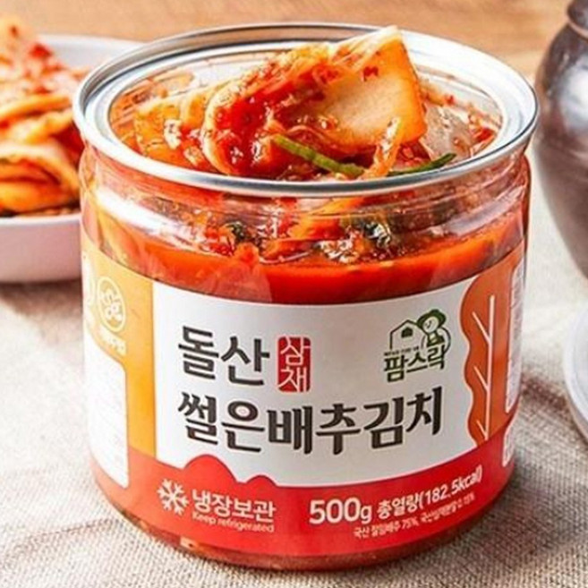 [전남생협] [HACCP인증시설] 돌산 삼채 배추김치 캔 500g, 1세트