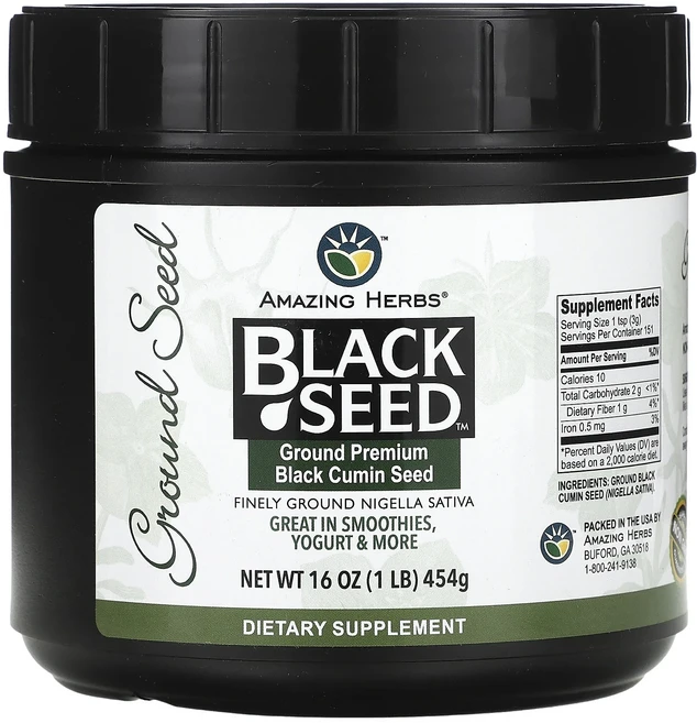 새해 첫좋은선물 Amazing Herbs 블랙 시드 프리미엄 블랙 커민 씨앗 분말 454g(1lb) 제대로 할인합니다, AmazingHerbs블랙시드프리미엄블랙커민씨앗분말45, 454g, 1개 - 쿠팡