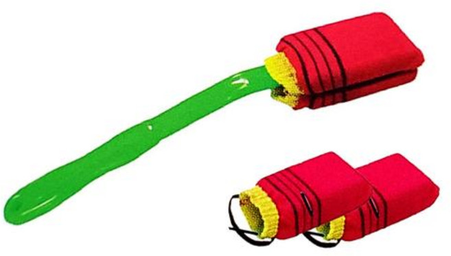 [조은마켓] 국산 깔끔 양면 자루 때밀이봉+리필2개 한세트 셀프 등밀이 각질제거 때타올 이태리타올 세신 때돌이, 1세트