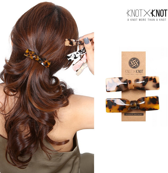 [KNOTXKNOT] 컬러별로 소장각 셀룰로오스 베이직 리본 자동핀_미디엄