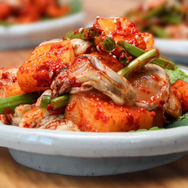 통영 생굴로 만든 국내산 굴깍두기 500g 1kg 당일제조, 1박스