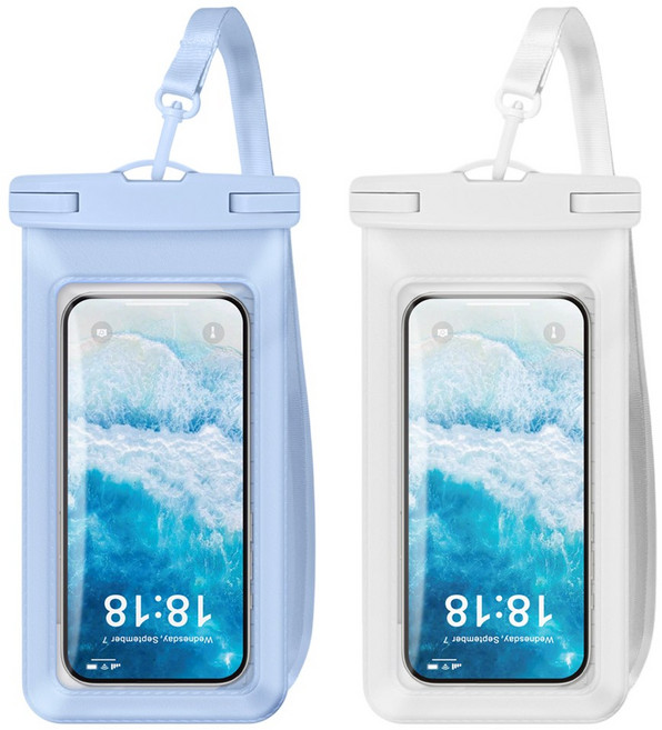그레나 핸드폰 방수팩 1+1 대형 파스텔, 블루+화이트, 1세트
