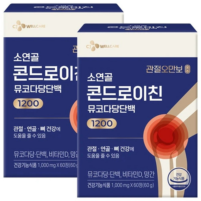 뼈건강 관절오만보 뮤코다당단백 콘드로이친 60정 X 2개