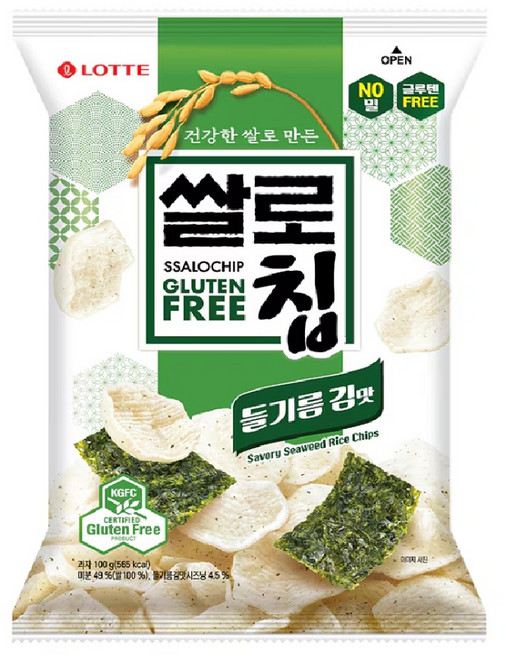 쌀로칩 들기름 김맛, 50g, 10개