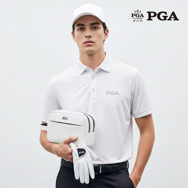 PGA 프리미엄 데일리 골프 파우치백 PGABG19, 1개, 화이트