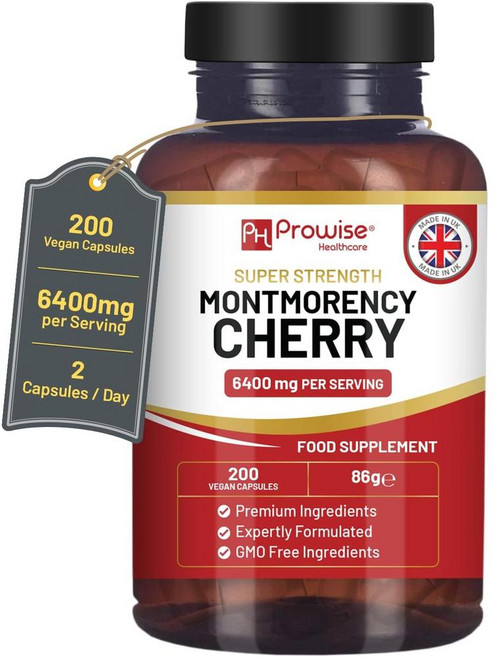 영국 피에이치 프로와이즈 PH PROWISE Montmorency Cherry 몽모랑시 타트 체리 6400mg 캡슐, 4개, 200정