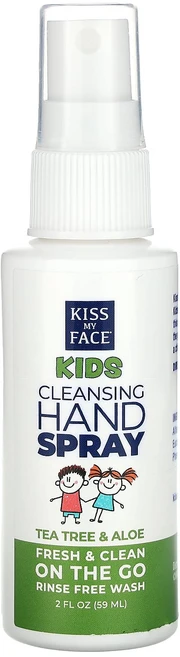 Kiss My Face 키즈 클렌징 핸드 스프레이 티트리 & 알로에 59ml(2fl oz), KissMyFace키즈클렌징핸드스프레이티트리알로에59m, 1개, 59ml - 쿠팡