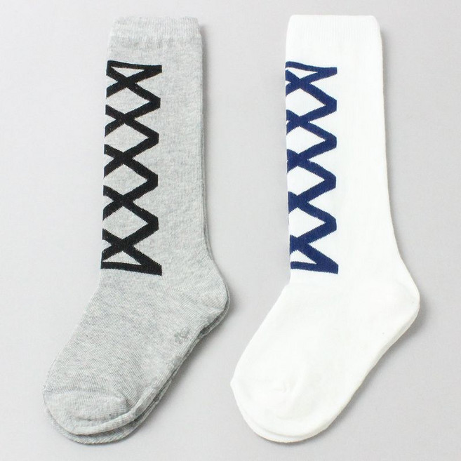 노디자인 H엑스사선 반장 1켤레 유아 아동 아기 남아 여아 봄 여름 가을 겨울 무지 니삭스 오버니 장목 주니어 키즈 어린이 유치원 선물 양말 세트