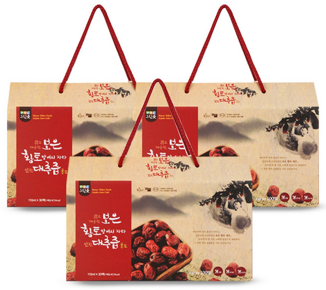 그린애 보은 황토대추즙 110ml 30팩 3박스(총90팩) 특허받은추출기법 진한대추차 명절선물, 그린애 보은황토대추즙110ml 30팩 1box, 3박스