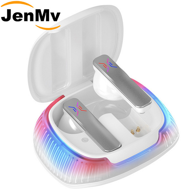 JENMV 블루투스통역이어폰 동시통역이어폰 다국어 무선 번역기 이어폰 중국어 번역기 144개 언어 실시간 번역 영어 일본어 러시아어 태국어 실시간 통역기, 흰색