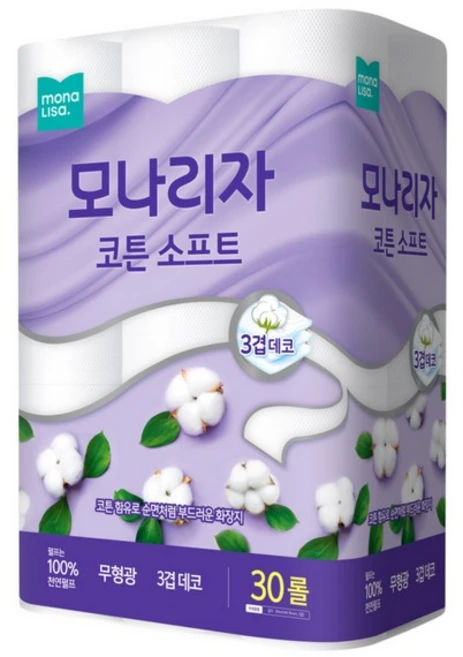 모나리자 코튼소프트 30mx30롤, 30m, 30롤, 1개 - 쿠팡