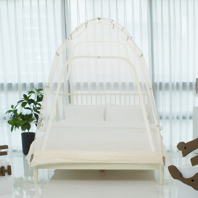 메쉬 모기장 텐트 SS (슈퍼 싱글), 밑단 방수형 (화이트／화이트), 1개