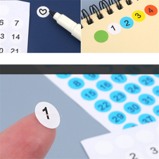 천억마켓 원형 숫자 스티커 숫자스티커1-10, 51~100 레드