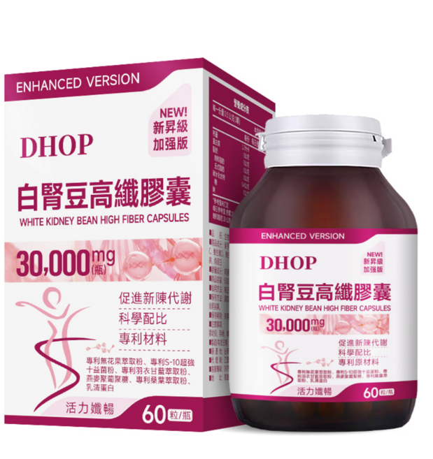 DHOP 白腎豆高纖膠囊 增量升級加強版 30 000mg, 2個, 60顆