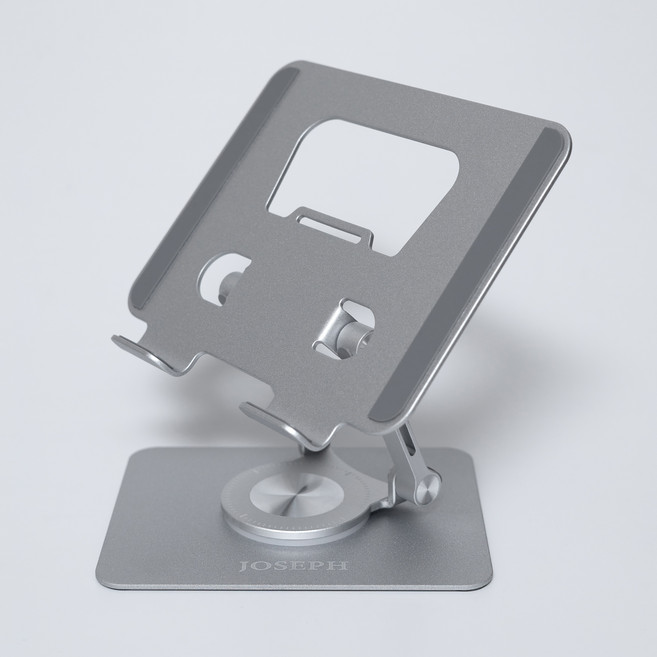조셉드림 360도회전 접이식 휴대용 아이패드 갤럭시탭 태블릿 거치대 스탠드, 실버