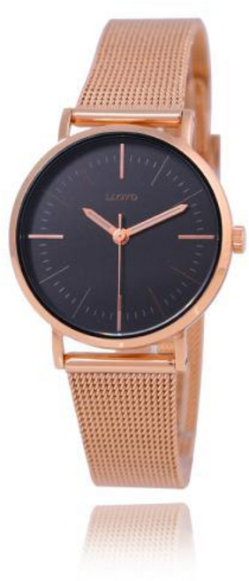 로이드 엘메이트 슬림캐주얼 블랙 로즈골드 메쉬시계 LL2G19V09MGG