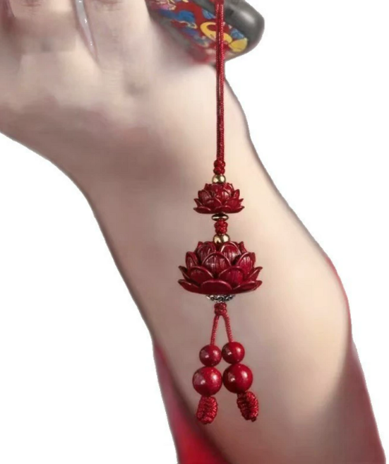 원목 행운 금전운 소원성취 자동차 가방 에어팟 키링, 1개, 키링연꽃