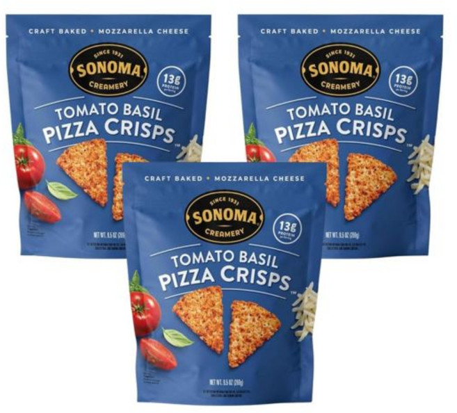 베지터블 비건 과자 스낵 Sonoma Creamery 소노마 크리머리 피자 크리스프 페퍼로니 짭짤한 간식 크래커 고단백 저탄수화물 글루텐 프리 밀가루 케토 친화적, 토마토 바질