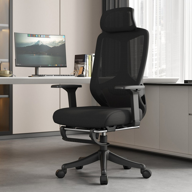 Arcbliss 사무용 메쉬 컴퓨터 의자, 블랙+블랙