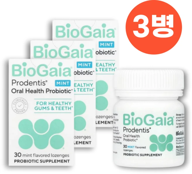 바이오가이아 프로덴티스 구강 유산균 민트맛, 3개, 30정 - 쿠팡