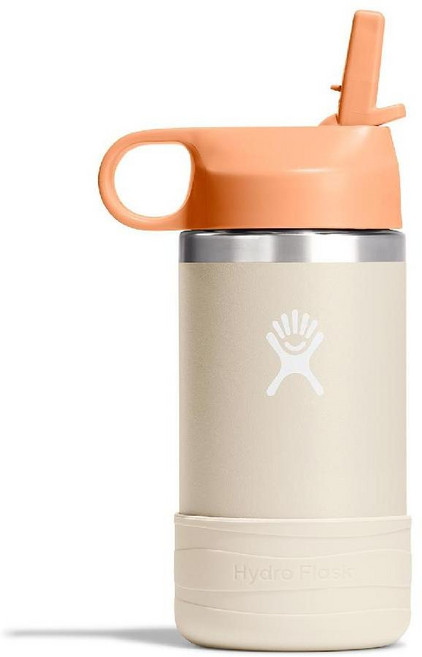 Hydro Flask Kids 물병 - 스테인리스 스틸 및 스트로 캡 12 oz 코코넛, 12온스