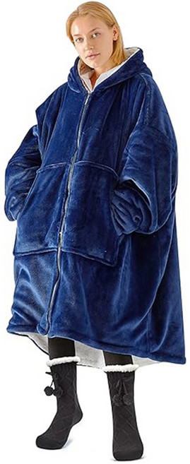 오버사이즈 입는 담요 집순이 후드 밍크 집업 양털이불 남녀공용