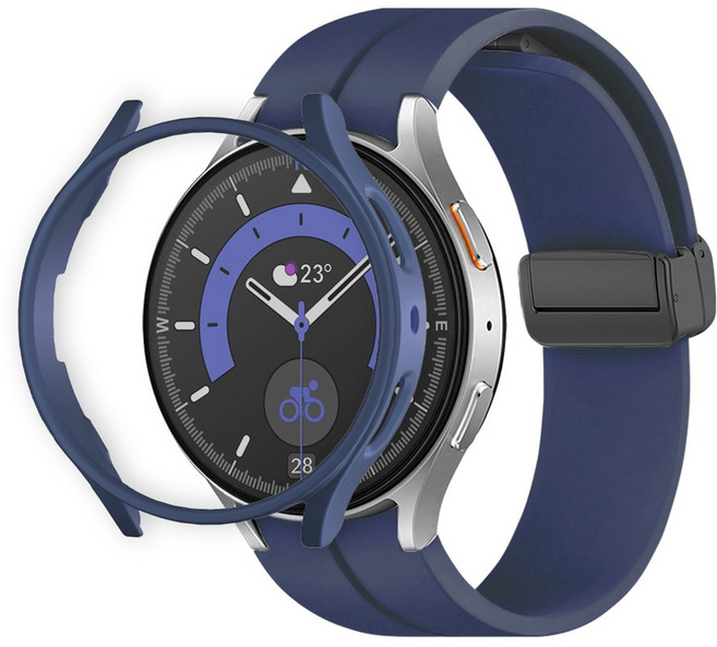 티엑스엘엑스 갤럭시 워치 D버클 실리콘 스트랩 보호 케이스 세트, 미드나잇블루, 1개
