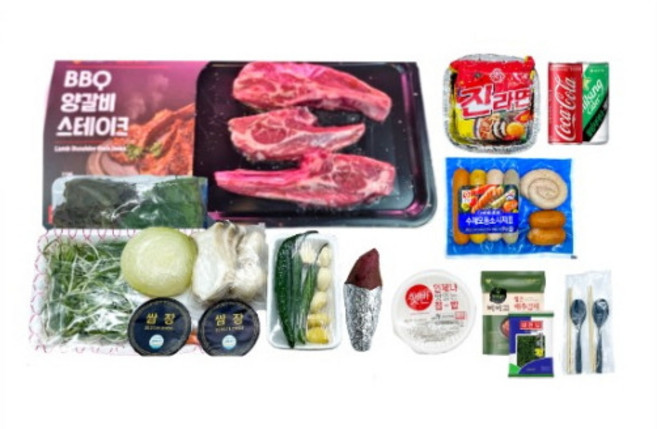[서해바다할인마트] 꼬기삼촌 양갈비 바베큐 세트 대천 캠핑 고기 맛집, 삼겹살 200g, 1개